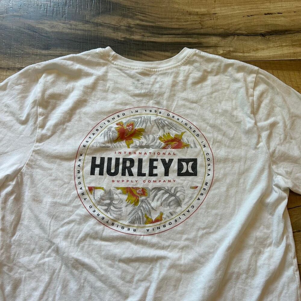Hurley Men's White and Grey T-shirt